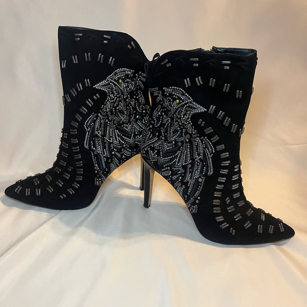Sam Edelman Black Beaded Women's Melina Ankle Boots 8.5 - Picture 7 of 7